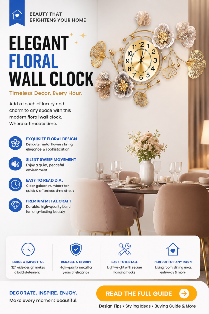 Elegant Floral Wall Clocks That Make a Blank Wall Feel Finished