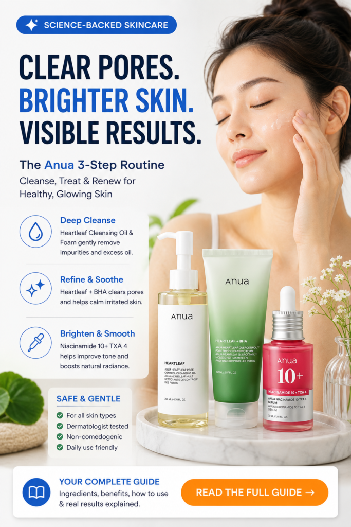 Anua Heartleaf Skincare Routine: A Simple 3-Step Guide for Pores, Cleansing & Brighter-Looking Skin